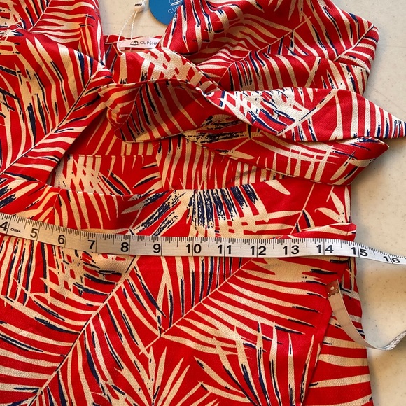 Cupshe Red and Blue Leaf Print Maxi Slip Dress - Picture 9 of 12